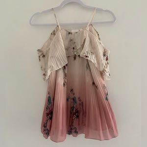 Lauren Conrad| Cream-to-Pink Camisole with Spaghetti Straps and Shoulder Covers